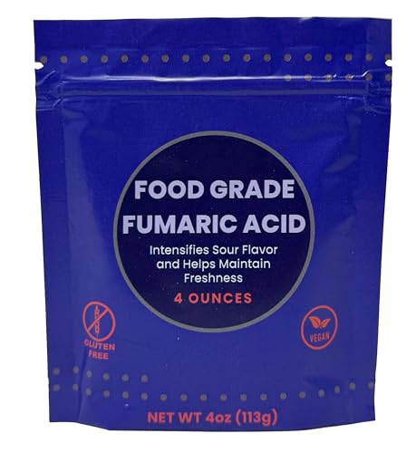 Fumaric Acid Food Grade Sour Powder for Sour Candy, Vegan Food Additive and pH Control 4 Ounce