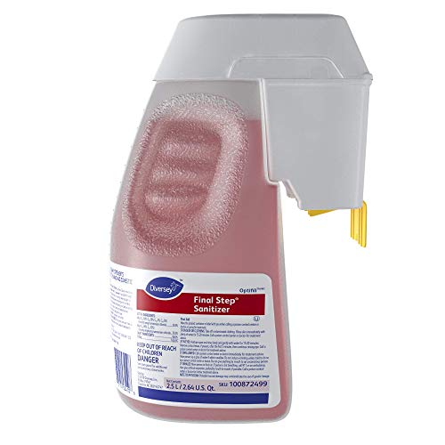 Diversey 101105267 Final Step Sanitizer, No Rinse Food Contact Sanitizer for Dishes, Utensils & Equipment, For Home & Commercial Use, Unscented, Concentrate Optifill, 2.5-Liters