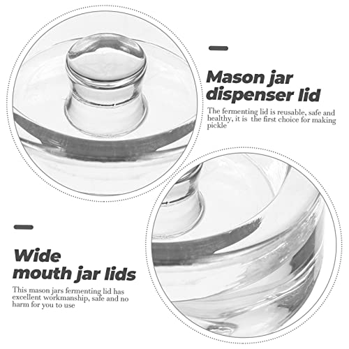 STOBAZA Glass Fermentation Weights for Wide Mouth Jars, 2 Pieces, 3.5 Inch Round, Clear