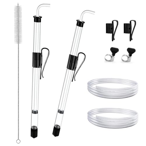 2Pcs 14” Auto Siphon with 5.5ft Food-Grade Silicone Hose 5/16” ID, Beer Bottle filling for Liquid Transfer Effortless Bottling Pump Homebrew Making Fermentation Mead
