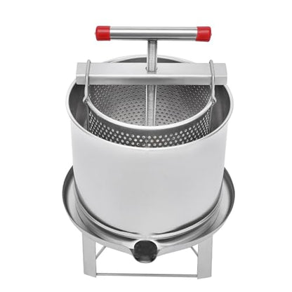 Honey Extractor, 12.6L/532.6 Oz Bee Honey Press Machine With Large Press Plate, Portable Stainless Steel Beekeeping Equipment Tool w/ Uniform Mesh, Large Bee Honey Press Extractor For Farms, Beehives