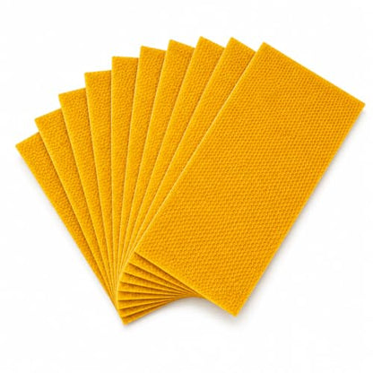 Yellow Bee Foundation Sheets for 8-1/2-Inch Deep Beehive 10PCS | Fits Langstroth Deep Frames, Wax-Coated Plastic, Food-Grade