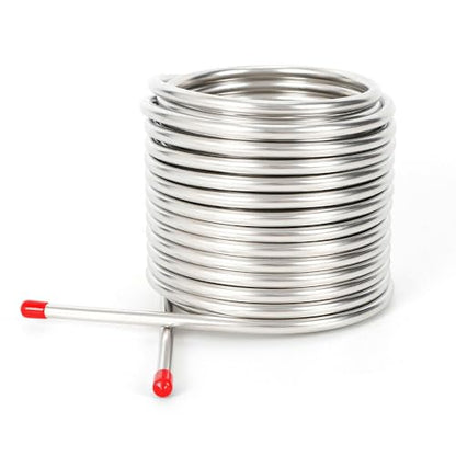 304 Stainless Steel Cooling Coil Pipe, Immersion Wort Chiller Coil Homebrew, Efficient Cooling, 0.31inch Diameter, Homebrew Wort Chiller with Pipe Caps for 12.7Qt Beer Holding Tanks - color: 304 Stainless Steel