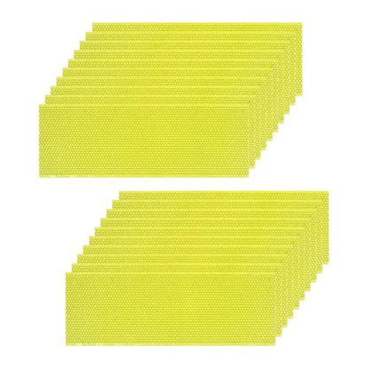 20 Pack Beehive Waxed Coated Foundation Sheet, 5-5/8-inch Plastic Honeycombs Bee Wax Nest Foundation Beekeeping Beehive Equipment Medium Super Hive Frame Sheets, Green - size: 20pcs for 5-5/8-inch