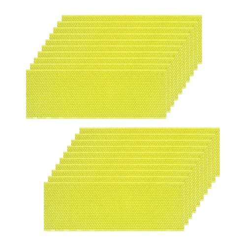 20 Pack Beehive Waxed Coated Foundation Sheet, 5-5/8-inch Plastic Honeycombs Bee Wax Nest Foundation Beekeeping Beehive Equipment Medium Super Hive Frame Sheets, Green - size: 20pcs for 5-5/8-inch
