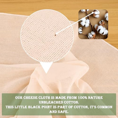 WMKGG 9 PCS Cheese Cloths, Grade 100, 20x20 Inch Cotton Cheesecloth with Hemmed 4 Edges, Reusable Unbleached Fine Mesh Cheesecloth for Straining, Cooking, Juicing, Cheese Making, Baking, Yogurt - size: 9pcs 20"x20"Cheese Cloth