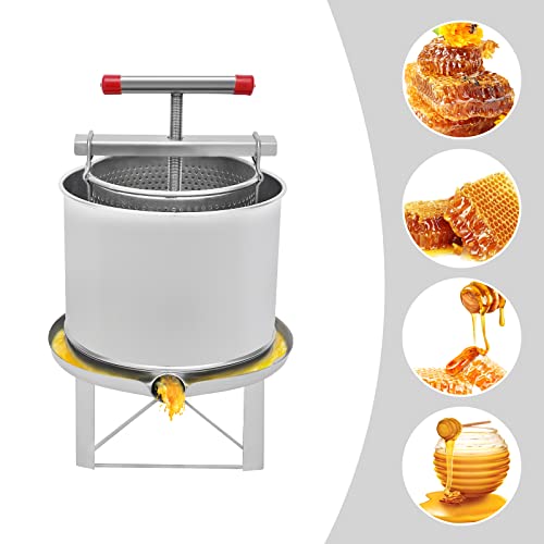 12.6L Fruit Wine Press, Stainless Steel Large Bee Honey Press Extractor Beeswax Presser Household Manual Honey Extractor Cheese Press Grape Cider Wine Making Equipment for Self in Hom - size: 12.6L