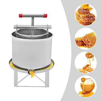 12.6L Fruit Wine Press, Stainless Steel Large Bee Honey Press Extractor Beeswax Presser Household Manual Honey Extractor Cheese Press Grape Cider Wine Making Equipment for Self in Hom - size: 12.6L