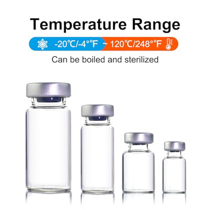 10 Pack 10ml Sealed Sample Vials, Transparent Glass Vials with Self Healing Injection Port - size: 10ML