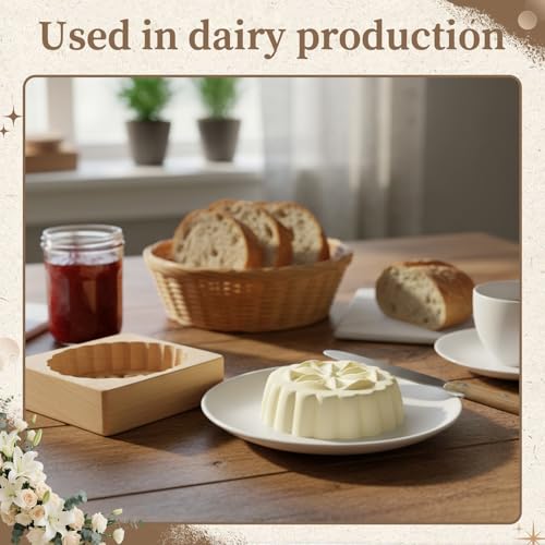 Hushee Flower Butter Mold Decorative Butter Press Wooden Mold for Homemade Cutter Wood Kitchen Accessory & Table for Baking DIY Dairy Making Supplies - style: Flower