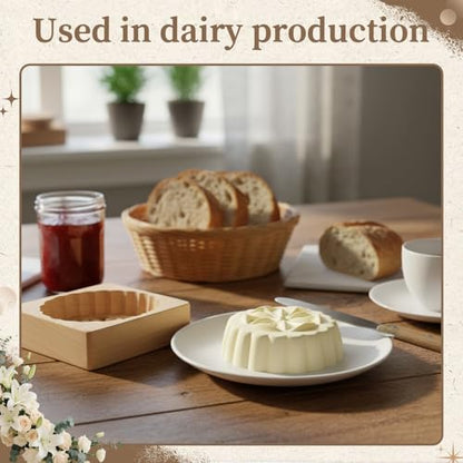 Hushee Flower Butter Mold Decorative Butter Press Wooden Mold for Homemade Cutter Wood Kitchen Accessory & Table for Baking DIY Dairy Making Supplies - style: Flower