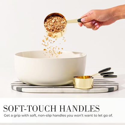 Styled Settings Black and Gold Measuring Cups and Spoons Set - 8PC Stainless Steel Measuring Spoons and Cups Set for Precise Baking & Cooking - Stylish Black and Gold Kitchen Accessories - color: Black