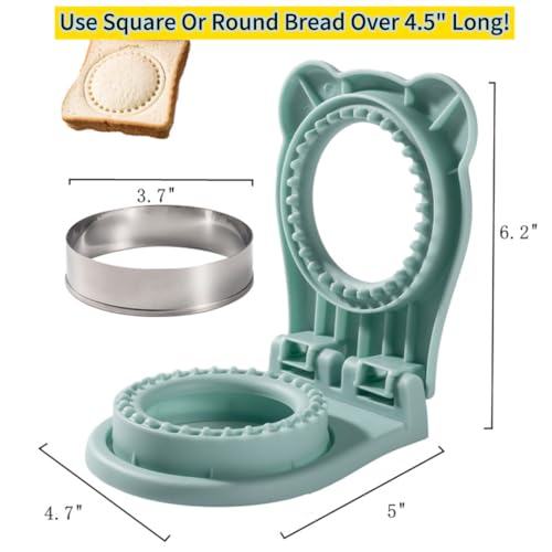 CHICHAUS Uncrustable Sandwich Maker, Sandwich Pocket Circle Shape Cutter & Sealer for Kids Breakfast and Lunchboxes, Light Blue, 3.7Inch - color: Light Blue
