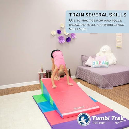 Tumbl Trak Folding Incline Mat - color: Bright Pastel, size: 30 in x 68 in x 16 in
