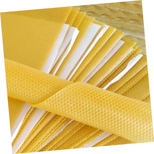 10Pcs Natural Beeswax Sheets Beekeeping Supplies Honeycomb Wax Foundation for Beehive Frames Apiary Equipment 16.33X7.67In