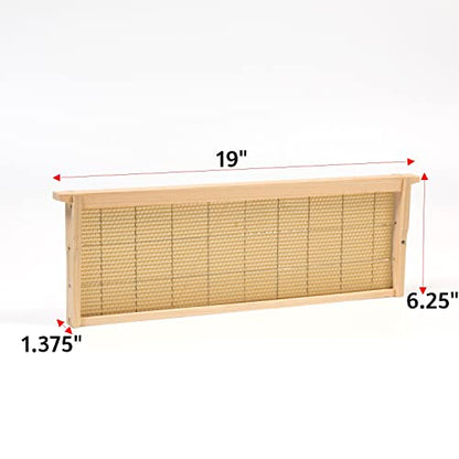 Stoney Acres Beekeeping Beehive Frame, Wired Beeswax Foundation, Medium Assembled, Honey Bee Hive, Amish Made