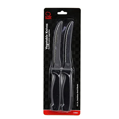 Chef Craft Select Vegetable Knife, 4.5 inch blade 8.5 inches in length 2 piece set, Stainless Steel/Black - color: Black, size: 4.5", style: Vegetable Knife