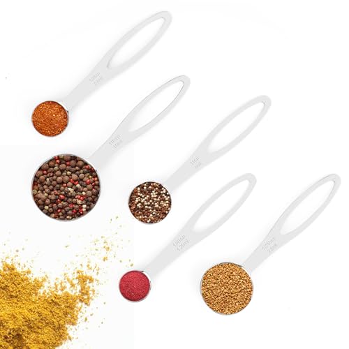 5pcs Measuring Spoon Set, Heavy Duty Stainless Steel Measuring Spoons for Cooking Baking, Tablespoon Teaspoon for Dry or Liquid Ingredients, Fits in Spice Jar, 1/4 1/2 1 tsp, 1/2 1 tbsp - size: 5pcs