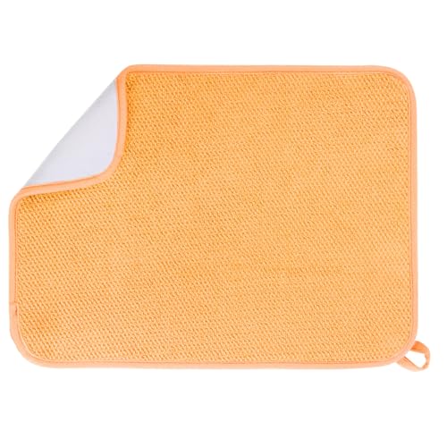 GeeRic Microfiber Dish Drying Mat, Super Absorbent Kitchen Dish Drying Pad, Reversible Gift Mats for Countertop, 12 * 16 inch Yellow - color: Yellow, size: 12*16 inch