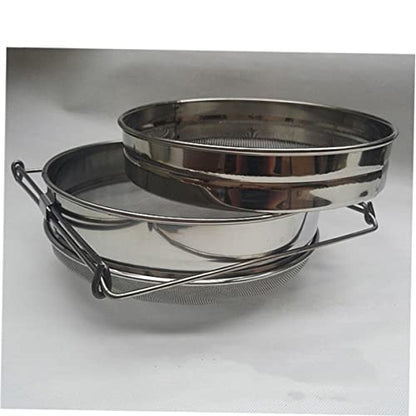 Unomor Strainer Double Sieve Stainless Steel Mesh Filter Beekeeping Filter Strainer 24cm x 10cm