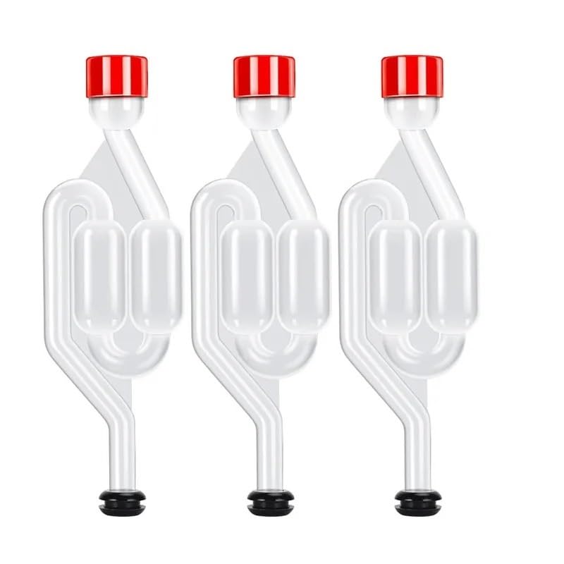 3 Pieces S-Shape Airlocks,Homebrew Bubble Airlock Carboys Stopper & Fermenter Seal Valve with Food Grade Grommets Wine Making(3 pack) - color: 3 pack