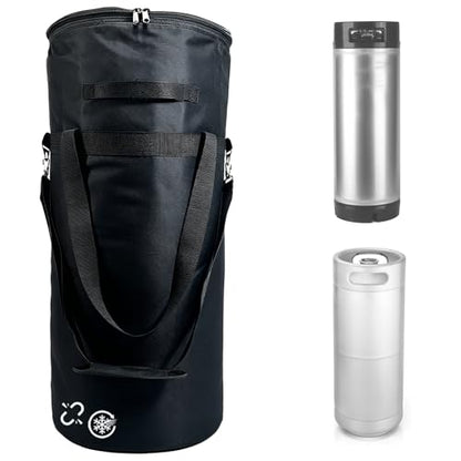 Keg Cooler Bag, 5 Gallon Insulated Home Brewing Fermentation Cooler, Waterproof Beer Keg, Corny Brew (27" Hx13 D, 2 Handles Shoulder Strap)