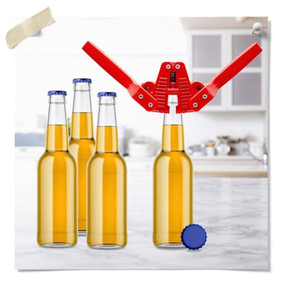 Fermentaholics Beer Bottle Capper & Lid Set – Double Wing Manual Capping Tool with 144 Crown Caps – Fits Standard 12 oz & Homebrew Beer Bottles (Capper & Lid Set -144 Blue Crown Caps) - size: Capper & Lid Set -144 Blue Crown Caps