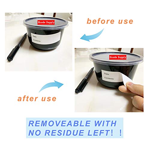 Hcode 2 x 3'' Self-Adhesive Removable Freezer Food Labels- Easy Clean Leaves No Residue- Cooler Food Storage Freezer Stickers Plastic Paper Perfect for Reusable Containers 2 Roll - size: 2*3 fill in-2 roll