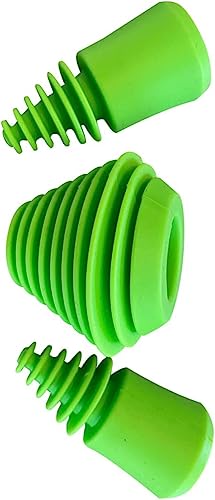 Green Piece® three Silicone Green Cleaning plugs + stoppers Preserver Cap Airtight Bottle Plug Odor Proofing Glass, Plastic and Silicon Pieces - style: 3 Green Plugs