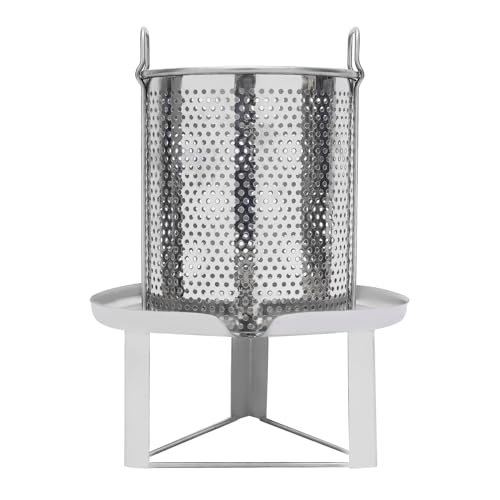 Fruit Wine Press, Manual Juice Maker 2 Stainless Steel Barrels, Honey Press Extractor for Cider Apple Grape WineTincture Vegetables Honey Olive Oil Making, 12.6L