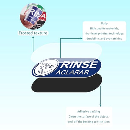 5PCS Wash Rinse Sanitize Sink Labels Stickers，Waterproof Employees Must Wash Hands Sign，Restaurant Supplies for Business,Wash Station, Kitchens, Restaurant, Food Trucks,Dish Washing (6.3"×2.3") - color: wash rinse sanitize sink191