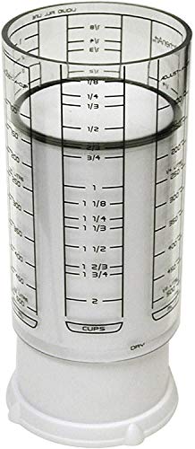 KitchenArt 23401 2 Cup Adjust-A-Cup, Plastic, White | Plunger Measuring Cup | Measures Between 1/8 Cup to 2 Cup | Includes Conversions | Kitchen Gadget | Measures Solids & Liquids - color: White/Clear - 2 Cup