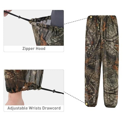 Mosquito Suits Net Bug Pants Jacket Hood Sets Ultra-fine Mesh Outdoor Fishing Hiking, Camping and Gardening - size: M/L(165CM-175CM)