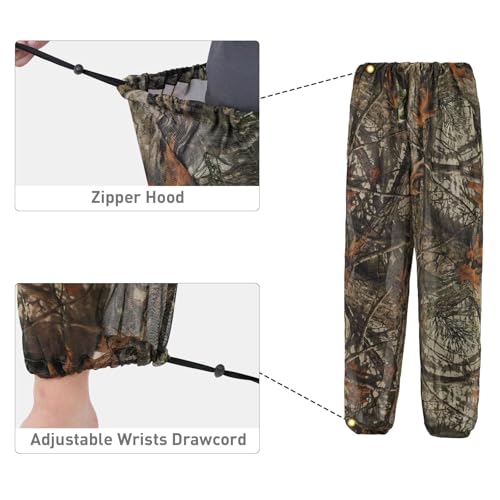Mosquito Suits Net Bug Pants Jacket Hood Sets Ultra-fine Mesh Outdoor Fishing Hiking, Camping and Gardening - size: XL/XXL(175CM-185CM)