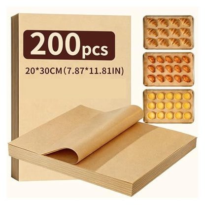 200-50pcs Baking Parchment Paper Non Stick Resistant Fridge Butter Cheese Storage Grill Mat Tools(200pcs Square B) - color: 200pcs Square B