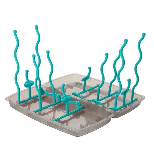 Collapsible Baby Bottle Drying Rack, Bottle Dryer Holder for Bottles, Teats, Cups, Pump Parts and Accessories (Blue) - color: Blue