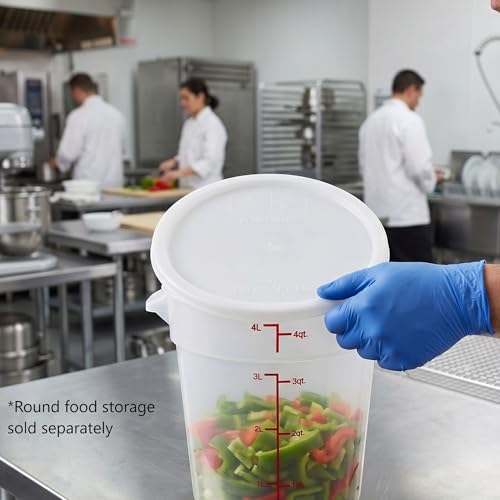 TrueCraftware- White Round Polypropylene Food Storage Container Lid Fits 2 and 4 Qt. Round Containers Replacement Lid for Meal Prep Kitchen Pantry Commercial Restaurant - size: Lid - Fits 2&4qt