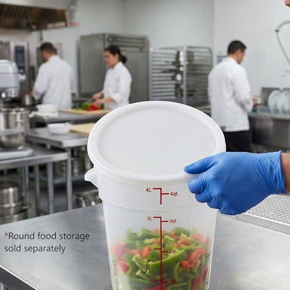TrueCraftware- White Round Polypropylene Food Storage Container Lid Fits 2 and 4 Qt. Round Containers Replacement Lid for Meal Prep Kitchen Pantry Commercial Restaurant - size: Lid - Fits 2&4qt