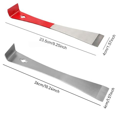 2 Pack Flat Pry Bar Crowbar Hive Scraper Tools Stainless Steel Bee Hive Hand Tool Prybar Utility Claw Bar for Prying Lifting Scraping Pulling Woodworking Beehives Beekeepers Painters Remolding