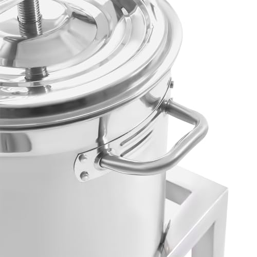 DYRABREST Fruit Wine Presser 2.6Gal/10L Manual Wine Presser Large Fruit Honey Presser Stainless Steel Honey Extractor Beeswax Presser Apple Crusher Cider Press for Juice and Wine Beeswax Making