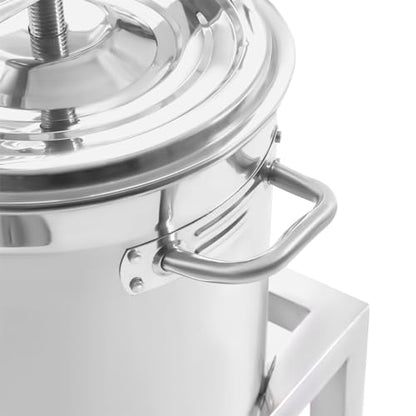 DYRABREST Fruit Wine Presser 2.6Gal/10L Manual Wine Presser Large Fruit Honey Presser Stainless Steel Honey Extractor Beeswax Presser Apple Crusher Cider Press for Juice and Wine Beeswax Making