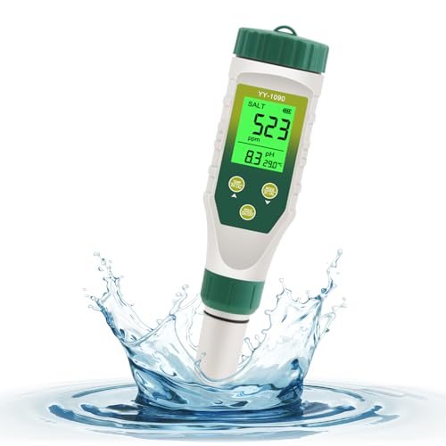 PH Meter & TDS Meter 5 in 1 Water Tester pH/TDS/EC/Salt/Temp Meter,PH Meter for Water with LCD Backlit,pH Tester Digital for Drinking Water. - size: 5-1