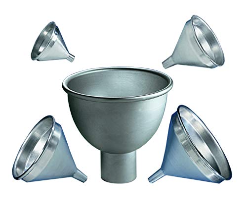 American Metalcraft 1004 Aluminum Spun Heavy-Duty Funnel 4 Quart Capacity 8.75 in Dia Top 3 in Neck Silver - Commercial Kitchen, Bakery, Café & Catering - size: 8 Pints, style: 1.5 mm, 14-gauge Aluminum, Heavy-Duty