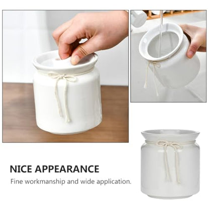 Homoyoyo Airtight Ceramic Pickle Jar 500ml Sealed Food Storage Container Fermentation Crock for Sauerkraut Kimchi and Pickling Kitchen Use