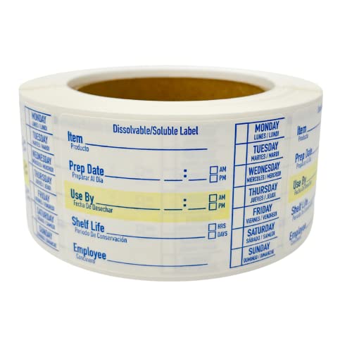 2x3 Dissolvable Food Labels, 500 Label Stickers, Bottle Labels for Storage Bins, Sticker Labels for Food containers, (500, Blue) - color: Blue, size: 500 Count