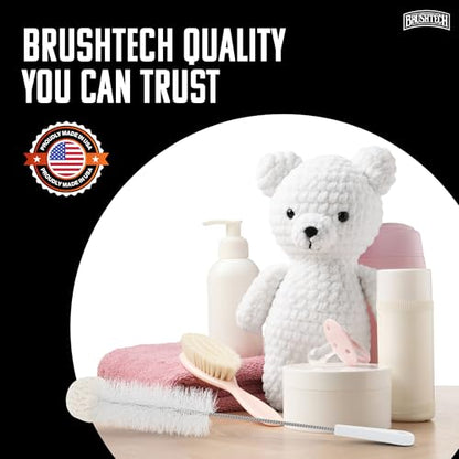 BRUSHTECH – Brushtech Foam-Tipped Baby Bottle Brush – White, Set of 2