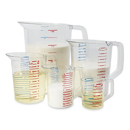 Rubbermaid Commercial Products Bouncer Clear Measuring Cup, 8-Cup/2-Quart, Clear, Strong Food Grade, Easy Read for Liquid/Dry Ingredients, for Home/Professional Kitchen (Pack of 6) - size: 2 Qt (Pack of 6)