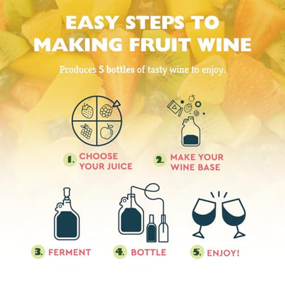 Craft A Brew - Juice Box - A Fruit Wine Making Kit - Easy for Beginners - At Home Wine Making Kit - Includes Ingredients & Reusable Equipment - Use Any Fruit Juice or Lemonade - Makes 1-Gal Batch - style: Juice Box Wine Making Kit