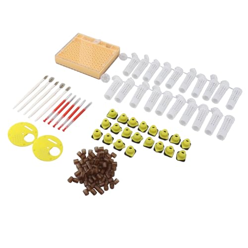 Zerodis Beekeeping Tools Plastic Breeding Cell Cup with 110 Cups 20 Hair Roller Cages 5 Grafting Tools for Beekeepers to Raise Queen Bees Queen Bee Rearing Kit