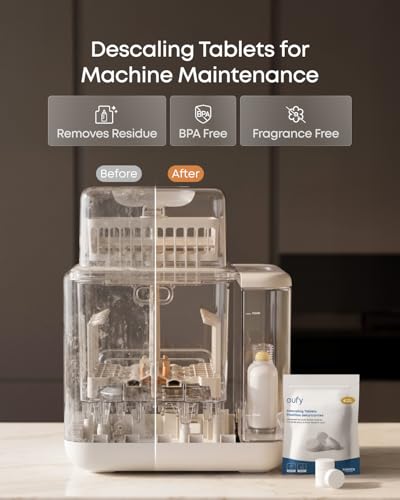 Maintenance Kit for eufy Bottle Washer, Pure Care Set with Water Softener (3 Pcs), Detergent Tablets (180 Pcs), Descaling Tablets (6 Pcs), and Filter